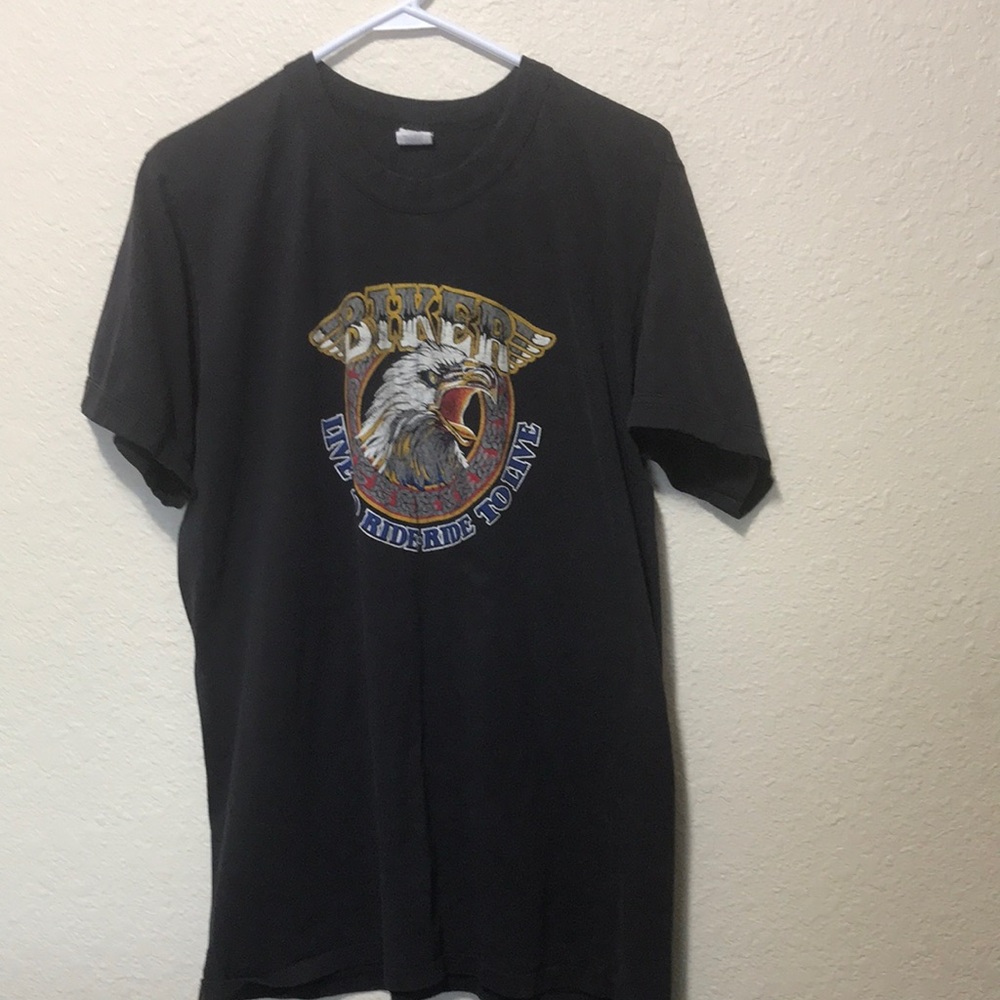 Biker- All Texas T’s Men’s Vintage Black TShirt. Good Vintage Condition. Size 2X